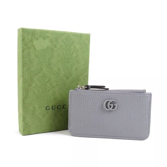 GUCCI GG Marmont Key Case Gray Leather/Silvertone - Picture 8 of 8